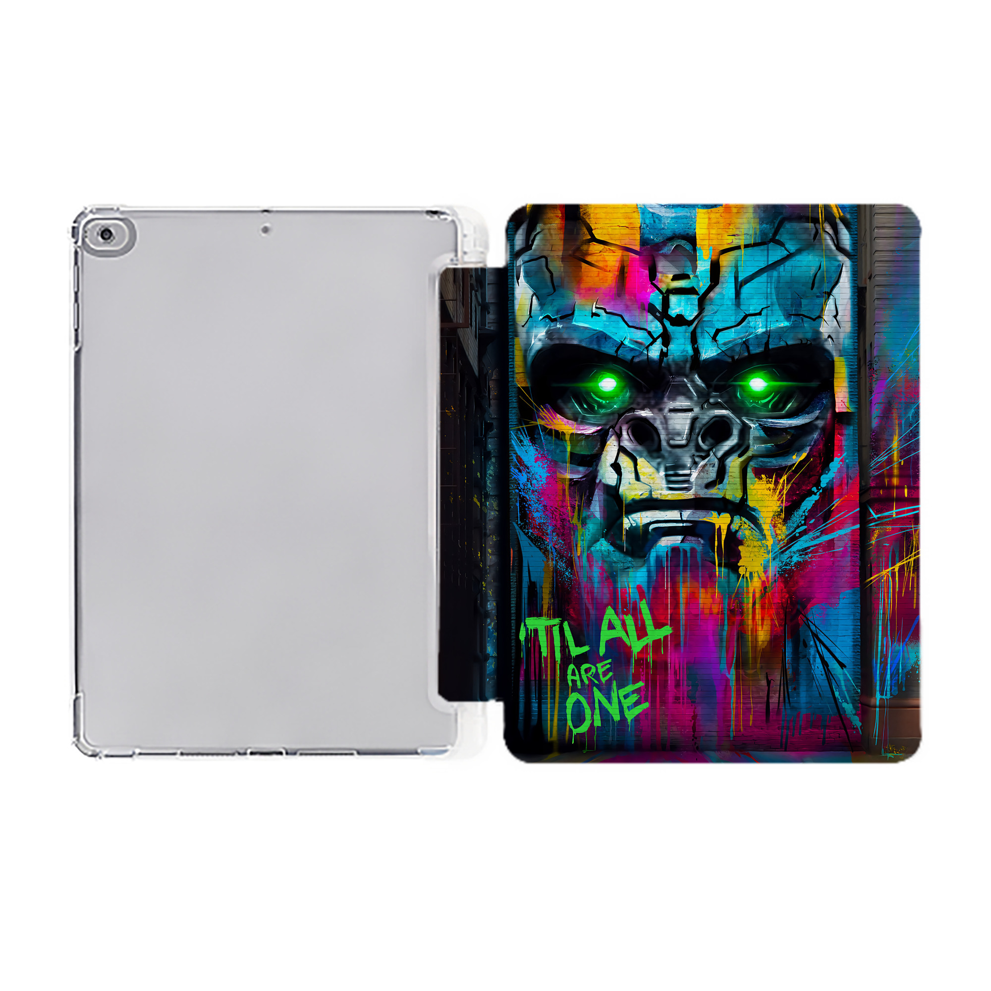 （画像用） Transformers トランスフォーマー IPad ケース ペン収納付き 三つ折りスタンド PUレザー×シリコン 対応機種9.5/10.5/10.9インチ